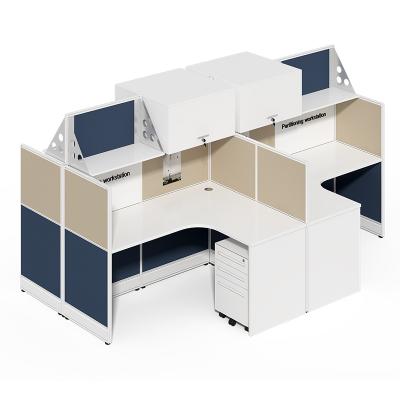 China Customized Modern Used 30mm Thickness Aluminum Partitions Modular Single Side Office Compartment 2 Person Workstation for sale