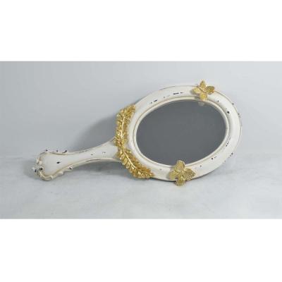 China Fashion Antique Home Decor Colorful Oval Plastic Hand Held Cosmetic Mirror for sale