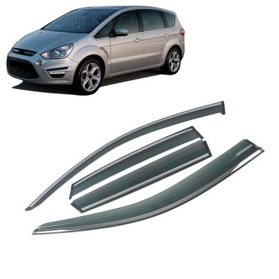 China Acrylic For FORD S-MAX S Max SMax 2006-2014 Car Window Visor Wind Deflectors Sun Rain Shade Shelter Cover Frame Exterior Accessories for sale