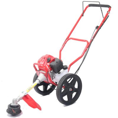 China 2-Stroke heavy duty hand push gasoline 52cc brushcutter china with wheels for sale