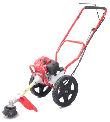 China 2-Stroke Hand Push Two Wheel Gasoline Engine Forced Air Cooling 52cc Brush Cutter for sale