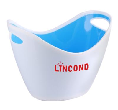 China 3.5L Double Wall Sustainable Plastic Ice Bucket With Double Color for sale