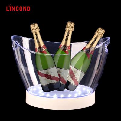 China Lincond Sustainable Factory Wholesale Multi Color Led Lighted Champagne Plastic Ice Bucket for sale