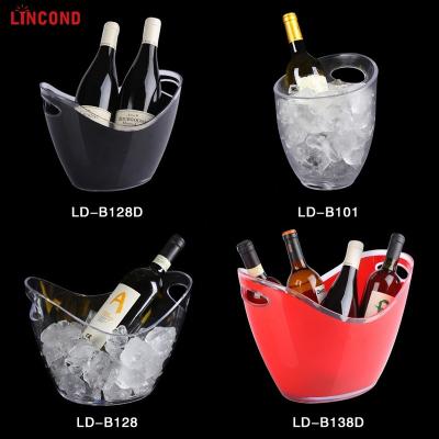 China Food Supply Factory Styles Lincond Biodegradable Plastic Viable Popular Viable Safe Acrylic Clear Wheat PS Plastic Ice Bucket for sale