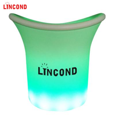 China Sustainable Promotion Outdoor Lighting Led Champagne Ice Bucket With Handle for sale