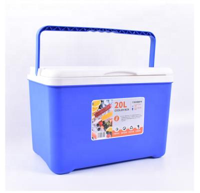 China Waterproof Custom Plastic Camping Insulated 20L Cooler Box Picnic Ice Cooler For Cool Food Wine Drinking for sale