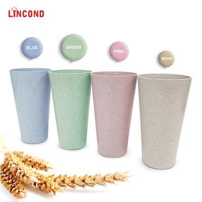 China Lincond 480ml 600ml BPA Free Sustainable Reusable Biodegradable Bamboo Fiber Cup for sale