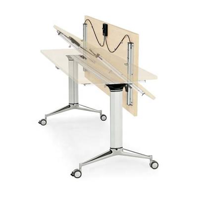 China New modern commercial foldable mobile office furniture room table meeting folding flip training top table for sale