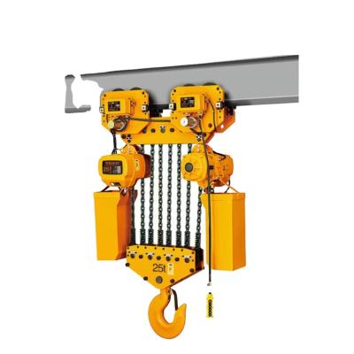 China Lightweight Portable Easy Operation Crane Electric Trolley Fast Speed ​​Electric Mining Enterprises ULIDE 25Ton 10 Lines Chain Hoist for sale