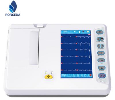 China 6 Channels 12 Leads Low Price High Quality ECG Machine With 7 Inch LCD Simultaneously Displaying 7 Inch Screen And Printer for sale