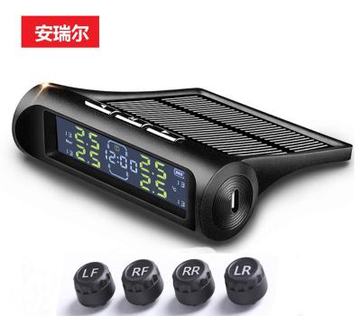 China Black Tire Pressure Monitor AN-01D Tire Pressure Monitor Solar Powered Built-in Tire Pressure Monitor Clock Vehicle Tool Tire Pressure Monitor for sale