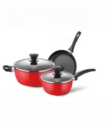 China Sustainable High Quality 5 PCS Cookware Sets Non Stick Coating Carbon Steel Kitchen Ware for sale