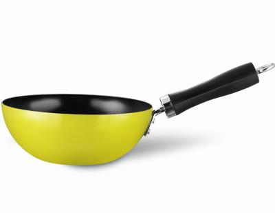 China Wholesale 20cm Non Stick Frying Pan Carbon Steel Wok Restaurant Viable Wok for sale