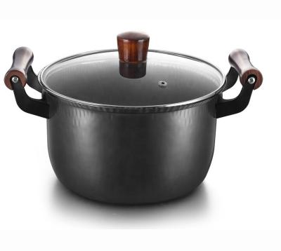 China Sustainable Stock 8.6 Inch Pot Casserole Carbon Steel Non-Liner Cooking Dutch Oven Sauce Pan 22 Cm Pots for sale