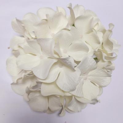 China Eco-Friendly Artificial Silk Flowers Hydrangea White Fake Flower Plants With Stem Artificial Greenery For Wedding Party Home Decor for sale