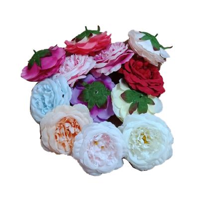 China 240 Silk Artificial Flowers Peony Silk Flower Heads Fabric Party Wedding Decoration Supplies Simulation Flower Head for sale