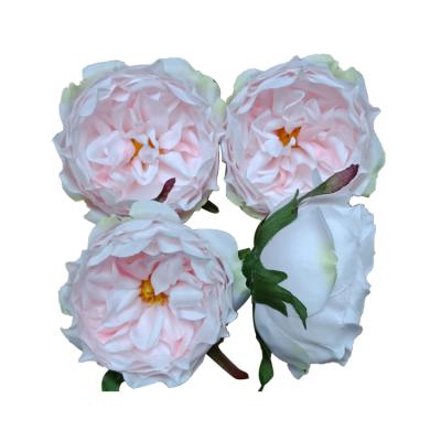 China 240 Home Decoration Silk Bouquet Peony Fabric Plastic Artificial Flowers For Cemetery Artificial Plants Wholesale for sale