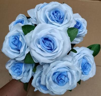 China Beautiful Silk Fabric Chinese Factory Artificial Silk Rose Flower Bouquets Of Roses for sale