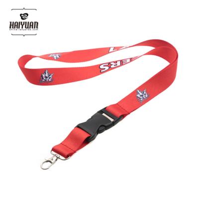 China Haiyuan Polyester Customized Polyester 20mm Lanyard With Metal Hook And Release Buckle for sale