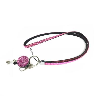 China Cheap Custom Rhinestone Polyester Fashion Lanyard With Breakaway Buckle for sale