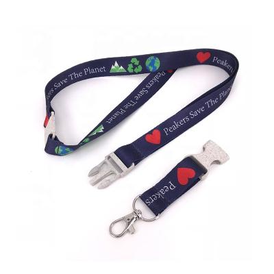 China Eco Friendly Polyester Custom Detached Buckle Security Lanyard for sale