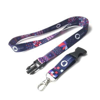 China Custom Polyester Sublimation Printing Lanyard Key Chain ID Card Holder Lanyard for sale