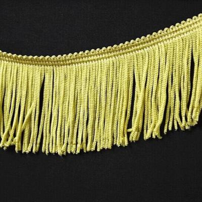 China Golden fluorescent color high quality OEM rayon fringes for sofa curtain home decoration for sale