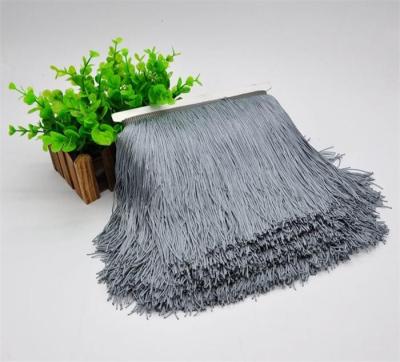 China Fluorescent grey color custom design rayon fringes trimming for garment clothes decoration for sale