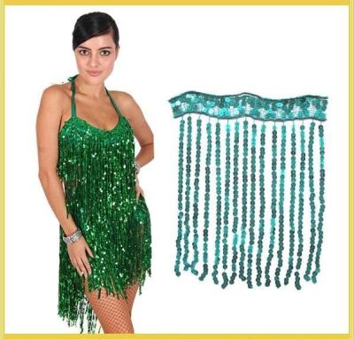 China 2016 Newest shiny fashionable OEM sequins fringe tassel trimming for dancewear skirt dress for sale