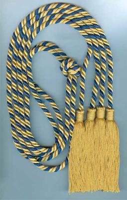 China 52 Inches two soft multi color rayon honor cords with 4 inches tassels on both ends for sale