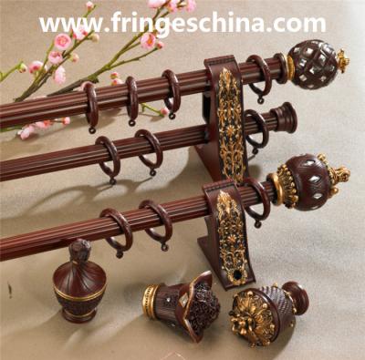 China Hot selling delicate aluminum curtain rod pipe resin finials for home decoration for sale