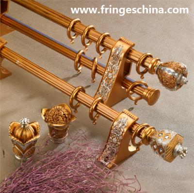 China Hot selling delicate aluminum curtain rod pipe resin finials for home decoration for sale