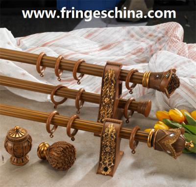 China Hot selling delicate aluminum curtain rod pipe resin finials for home decoration for sale