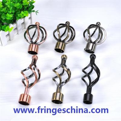 China Classical delicate iron curtain rod finials for home decoration for sale