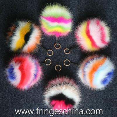 China Fashionable Multicolored Faux Fur Balls Fake Fur Pom Pom Balls For Key Chain for sale