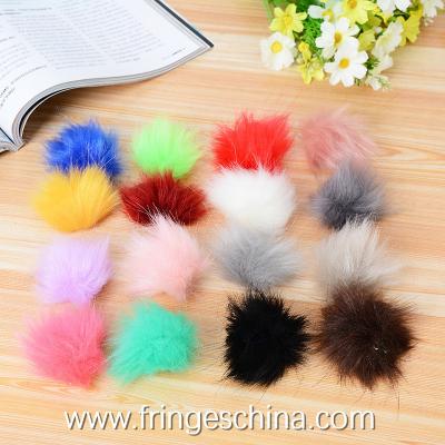 China Wholesale Colorful Fake Rabbit Fur DIY Pom Pom Ball For Handbag Costume Keychain Decoration for sale