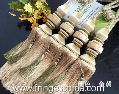 China Delicate custom long tassel fringe trimming for curtain attractive tieback hanging ball for sale