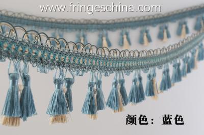 China Handmade fashionable chain beads lace tassels fringes for curtain/sofa/pillow/stage decoration for sale