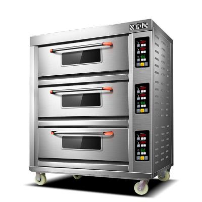 China Canner Factory Hot Sales Industrial Oven For Bread 3 Deck 9 Trays Cake Baking Portable Oven for sale