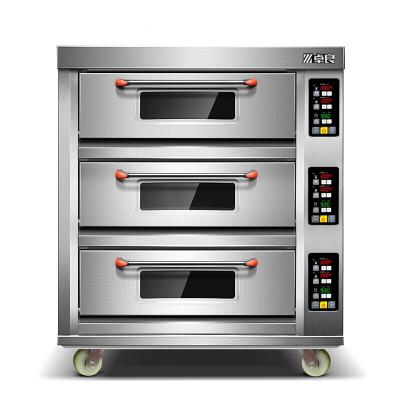 China High Quality High Efficiency Fresh Bread Baking Electric Oven With 3 Decks 3 Multifunctional Bakery Oven Baking Machine All Bakery Food ZHUOLIANG for sale