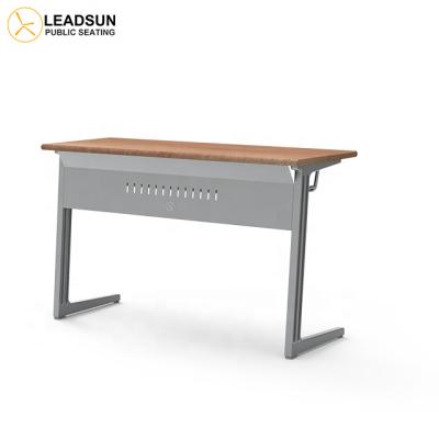 China Wooden School Desk Double School Desk Chair Table For College High School Students Classroom Furniture for sale