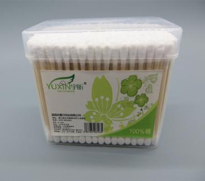 China Household Household For Machine Handle Stick Clear Bamboo Cotton Swab 150pcs for sale