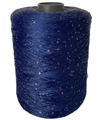 China Ring Spun Factory Selling 100% Shiny Polyester 120D/2MM Metallic Spangle Yarn For Knitting Weaving for sale