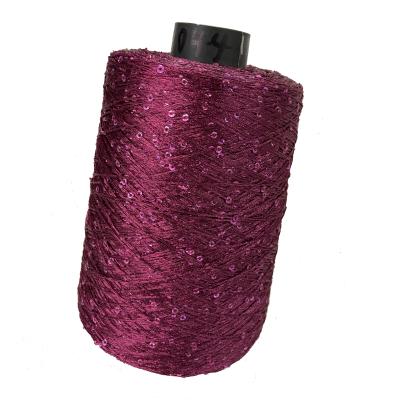 China Hand Knitting Sequin Stock Yarn Hand Knitting Yarn For Sweater Scarf Hat for sale