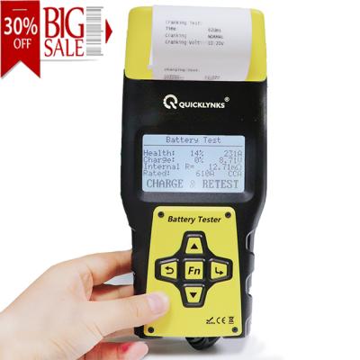 China Large LCD show test result printout via built-in printer digital car 12v battery tester with AHCCA mode for sale