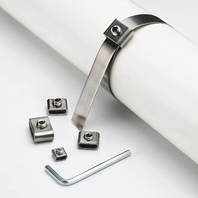 China Stainless Steel Stainless Steel Strap Bandage Buckle For Pole Pipe for sale