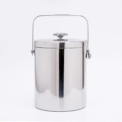 China Sustainable Custom stainless steel high quality double wall insulated wine and beer cooler ice bucket for sale