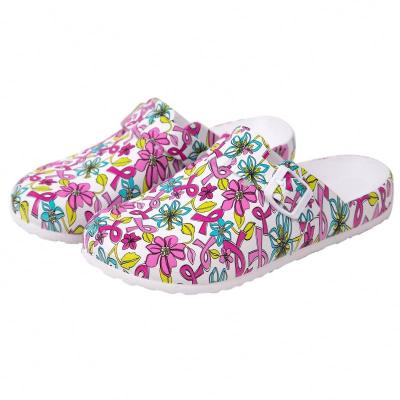 China Printed Women Clogs Wholesale Custom Medical Slippers High Quality Waterproof Nurse Clogs Female Slippers Slides Shoes for sale