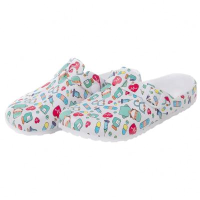 China Wholesale Custom Printed Medical Slippers High Quality Waterproof Nurse Clogs Shoes Female Women's Slides Slippers Slippers for sale