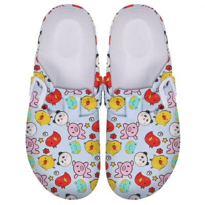 China Designer Fashion Waterproof Custom Nursing Clog Cute Animals Printing Comfortable Sandals Slippers For Women for sale